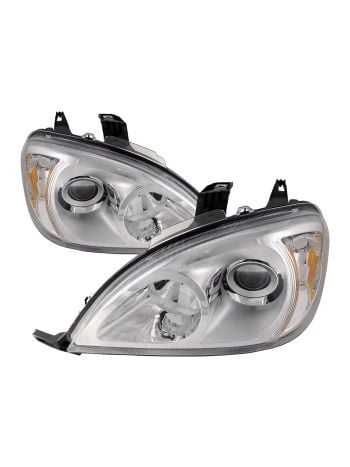 Headlights Set Halogen Chrome Projector Left Right Fits 2002-2005 Mercedes-Benz ML320 ML500/ 03-2005 ML350