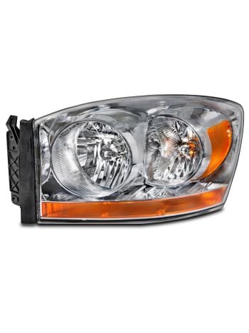 Headlight Fits Dodge Ram 1500 2500 3500 Pickup Chrome Housing Halogen Left Driver Side Headlamp With Lower Reflector Assembly