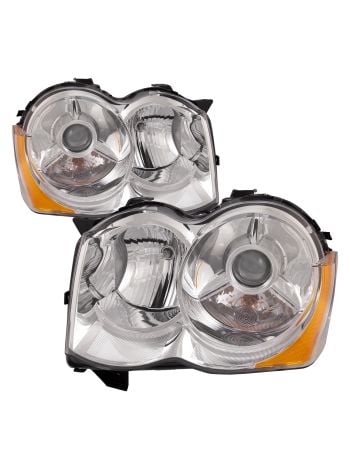 Headlights HID Type Set Driver Left Passenger Right Pair Fits 2008-2010 Jeep Cherokee