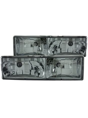 Chrome Housing Halogen Headlights Compatible with Chevrolet GMC Blazer C/K Models Suburban Tahoe Yukon 1988-2000 Includes Left Driver and Right Passenger Side Headlamps