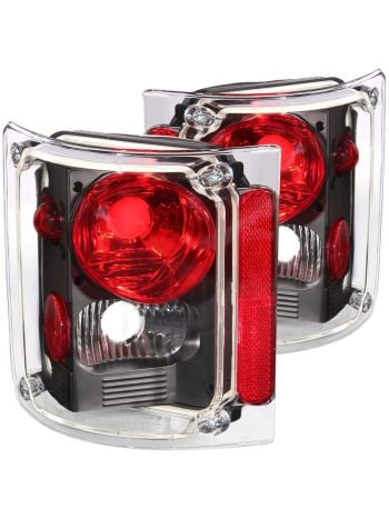 Black Halogen Tail Light Compatible with Chevy GMC Blazer C/K Models C10 C15 C20 C30 Pickup Jimmy K10 K15 K20 K30 Suburban 1973-1991 Includes Left Driver and Right Passenger Side Tail Lights
