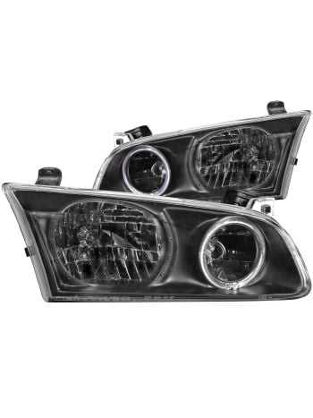 Black Housing Halogen Headlights Compatible with Toyota Camry 2000-2001 Includes Left Driver and Right Passenger Side Headlamps