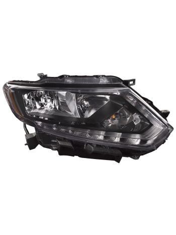 Pair Of Headlight Assemblies For 2014-2016 Nissan Rogue - Halogen DRL, Left & Right Complete Set