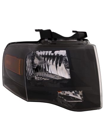 Headlight For 07-14 Ford Expedition Right Passenger Halogen Lamp Black Housing
