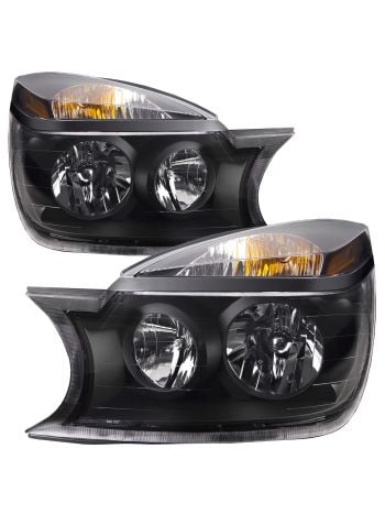 Halogen Headlights Set Left Driver Right Passenger Pair w/ Black