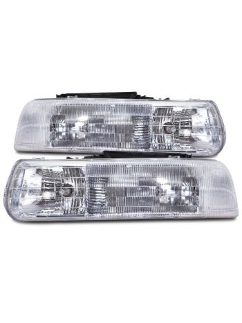 1999-2002 Chevy Silverado 1500/2500/3500/2000-2006 Suburban Halogen Headlights Set