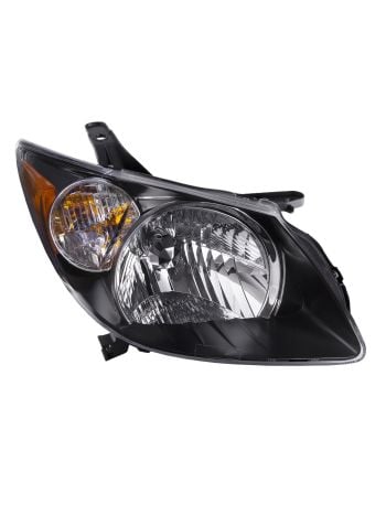 Headlight Halogen Black Housing Right Passenger Fits 2003-2004 Pontiac Vibe