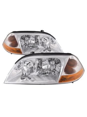 Headlights Set Chrome Halogen 4-Door Fits 2001-2003 Acura MDX Base