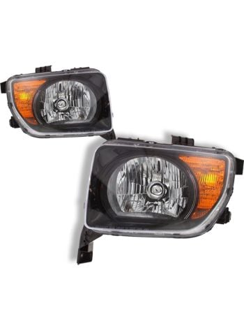 Headlights Set Fits 07-08 Honda Element EX LX Model Black Housing
