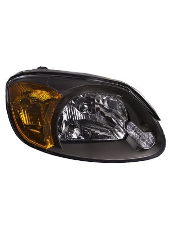 Halogen Headlight Black Housing Right Passenger Fits 2003-2006 Hyundai Accent