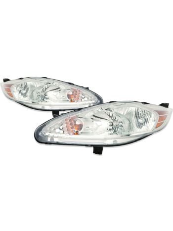 Headlight Set Compatible With Ford Fiesta 2011-2013 CAPA Certified Left Driver And Right Passenger Side S SE Sedan Hatchback