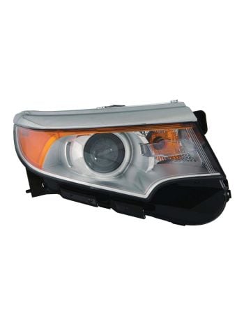 Headlight Compatible With Ford Edge 2011-2014 CAPA Certified Chrome Halogen Right Passenger Side SE SEL Limited Models