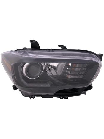 Headlight Compatible With Toyota Tacoma 2017-2019 Right Passenger Side Halogen With LED DRL And Fog Light