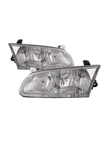 Headlight Halogen Chrome Left Right Set Pair Fits 2000-2001 Toyota Camry CE/LE/XLE