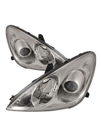 Headlights Fits Lexus ES330 2005-2006 Includes Left Driver and Right Passenger Side Chrome Housing Halogen Headlamps