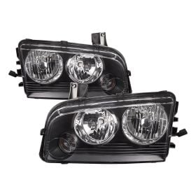 2006-2007 Dodge Charger Halogen Headlights Set Driver Left Passenger Right  Headlamps Pair Assembly