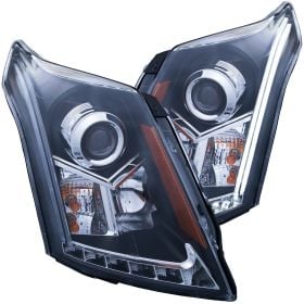 Black Housing Halogen Headlights Compatible with Cadillac SRX 2010-2014 ...