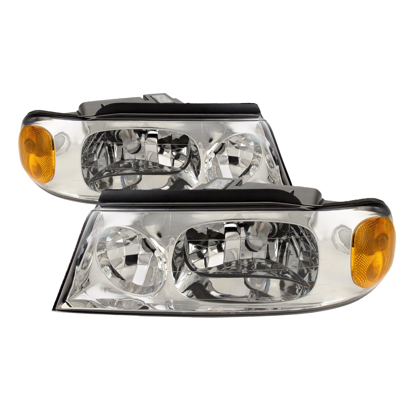 Left & Right Chrome Headlights New RVLightings Country Coach Magna 2005-2010 RV Motorhome Pair 