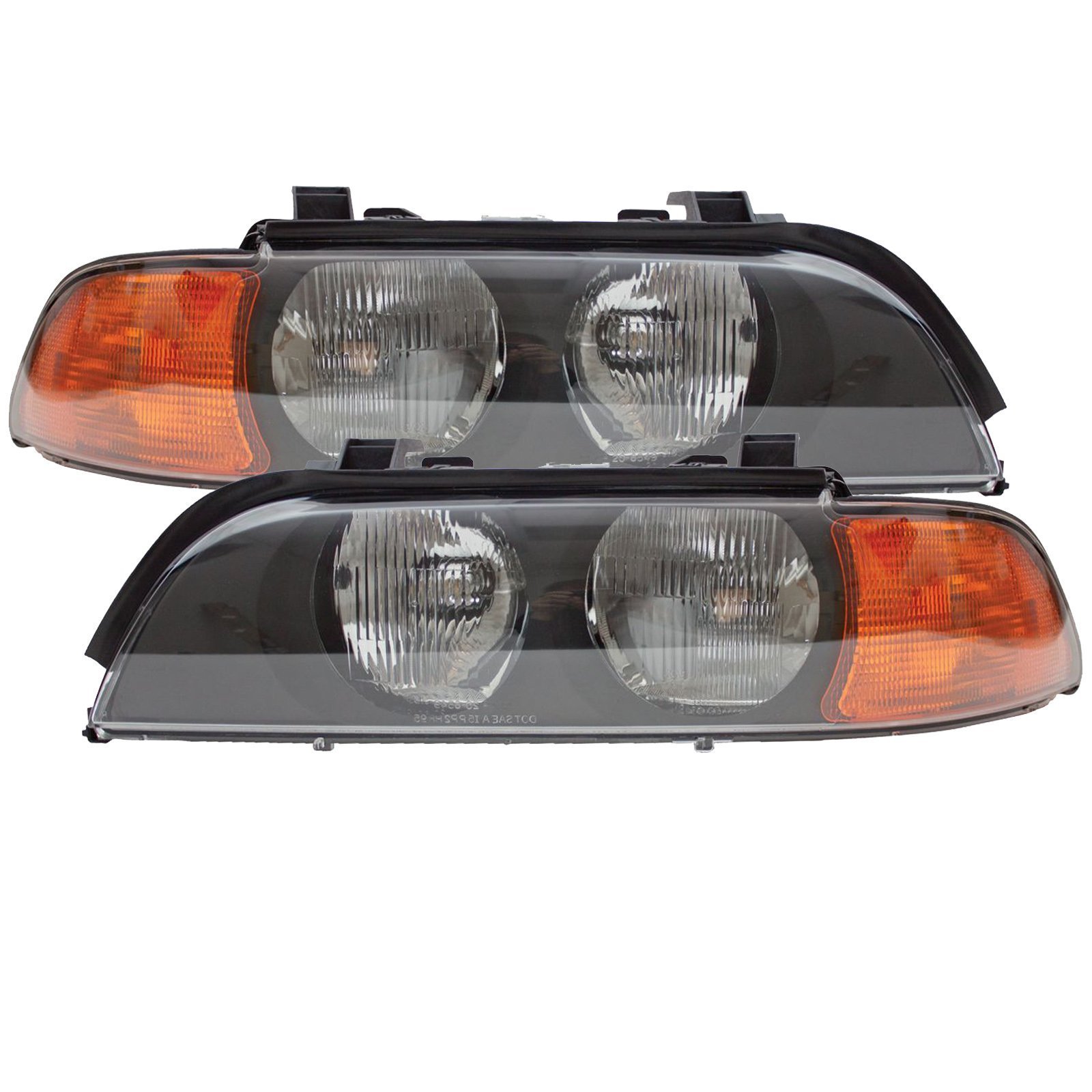 HEADLIGHTSDEPOT Left and Right Black Housing Headlight Compatible with 2004-2007 Fleetwood Providence Motorhome RV 