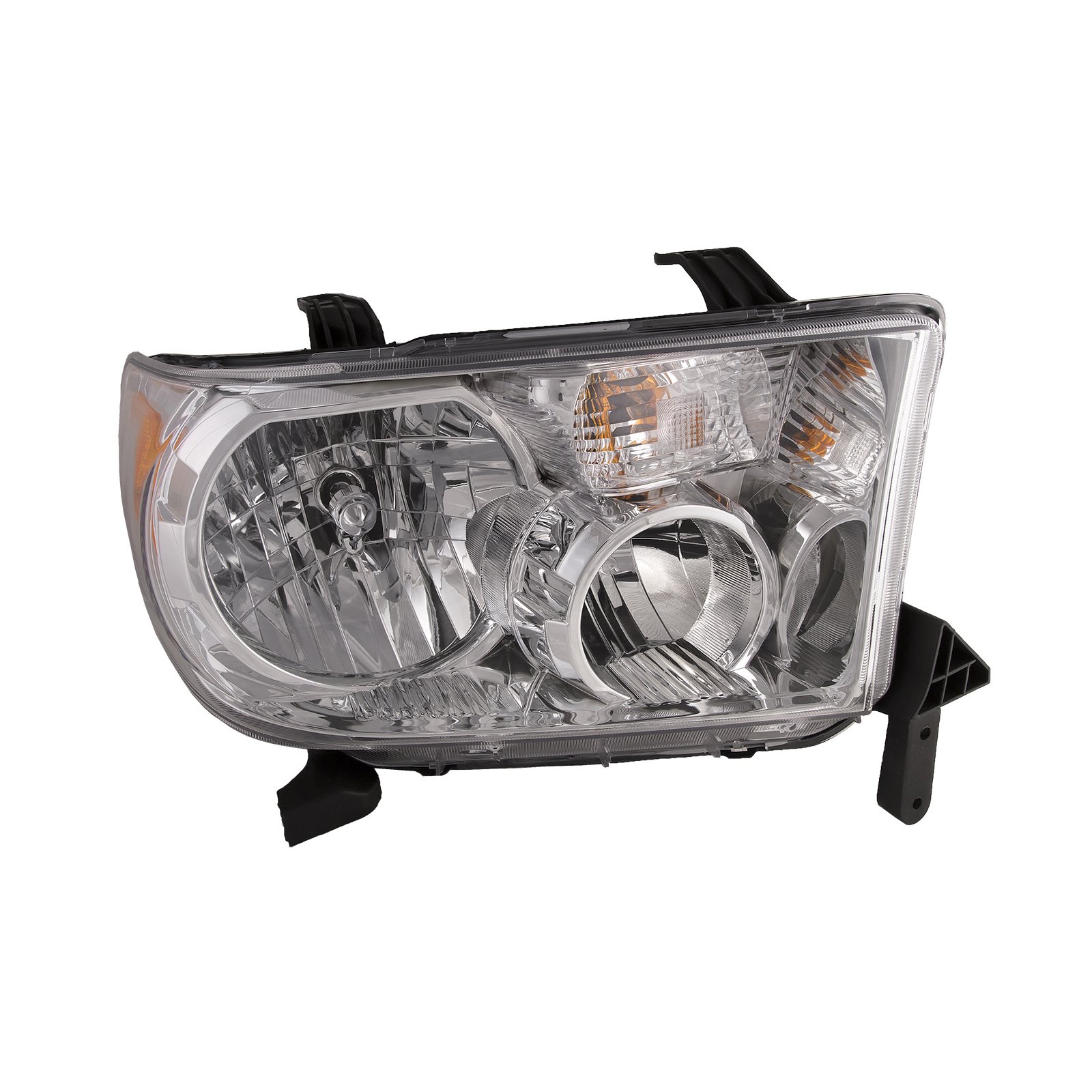 Headlight Halogen Right Passenger Fits 2007-2017 Toyota Tundra/2008-2015  Sequoia (Does NOT Have Automatic level adjuster). Bulbs are Not Included.